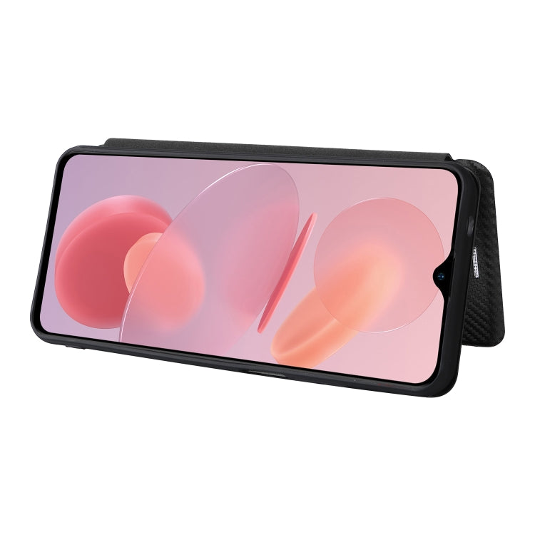 For Ulefone Note 12P Carbon Fiber Texture Horizontal Flip PU Phone Case