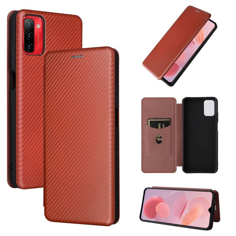 For Ulefone Note 12P Carbon Fiber Texture Horizontal Flip PU Phone Case