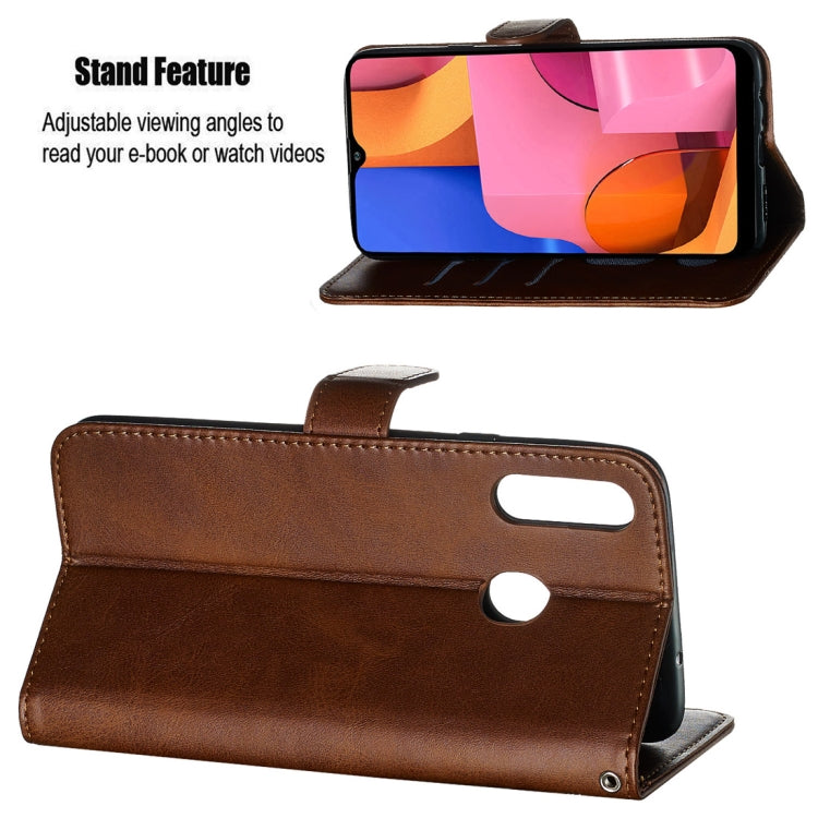 For Galaxy A20s Fashion Calf Texture Zipper Horizontal Flip PU Leather Case, with Holder & Card Slots & Wallet