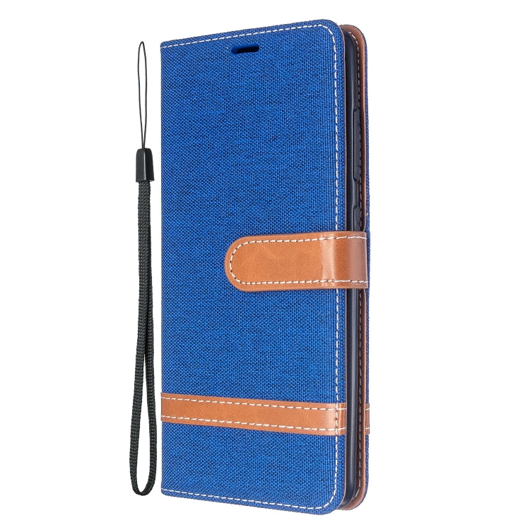 For Galaxy A51 Color Matching Denim Texture Horizontal Flip PU Leather Case with Holder & Card Slots & Wallet & Lanyard