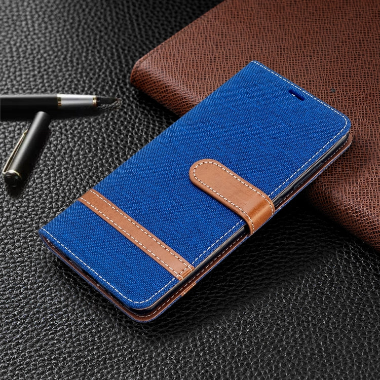 For Galaxy A51 Color Matching Denim Texture Horizontal Flip PU Leather Case with Holder & Card Slots & Wallet & Lanyard