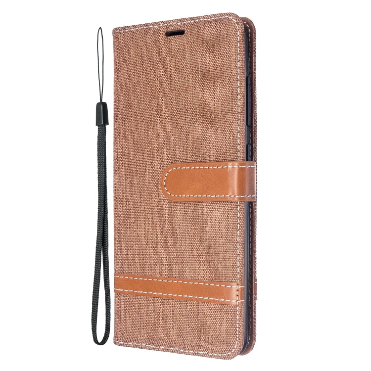 For Galaxy A51 Color Matching Denim Texture Horizontal Flip PU Leather Case with Holder & Card Slots & Wallet & Lanyard