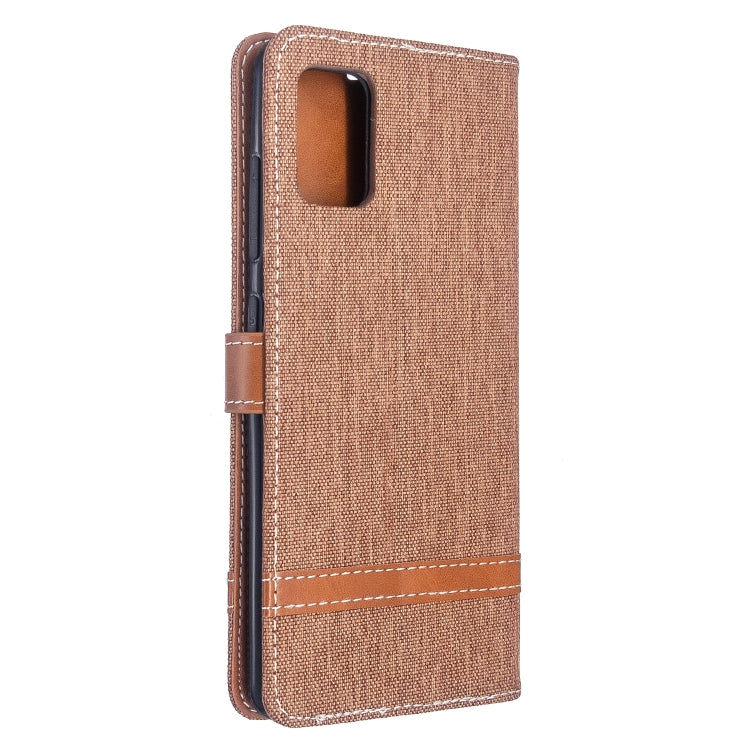 For Galaxy A51 Color Matching Denim Texture Horizontal Flip PU Leather Case with Holder & Card Slots & Wallet & Lanyard