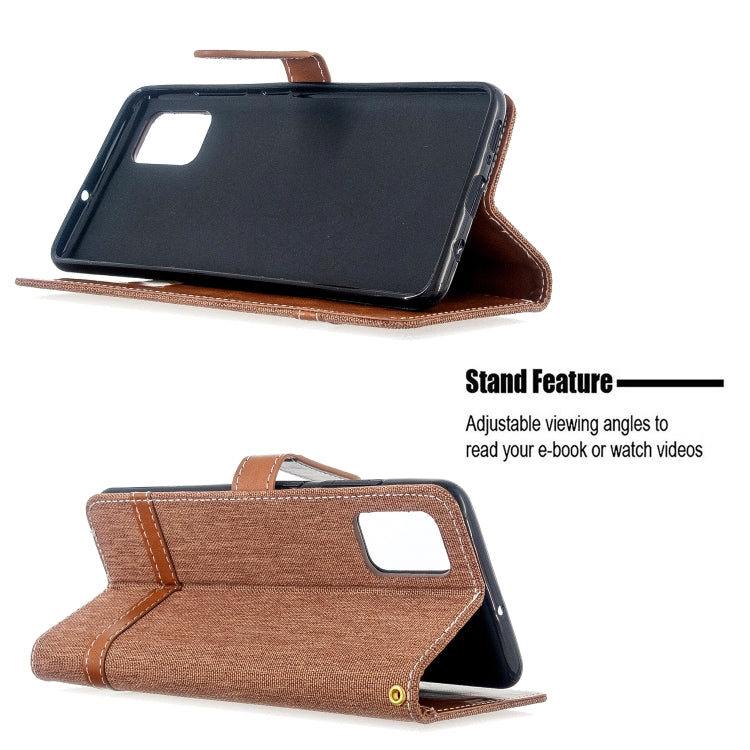 For Galaxy A51 Color Matching Denim Texture Horizontal Flip PU Leather Case with Holder & Card Slots & Wallet & Lanyard