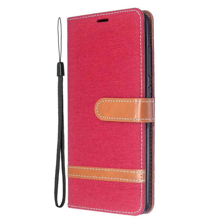 For Galaxy A51 Color Matching Denim Texture Horizontal Flip PU Leather Case with Holder & Card Slots & Wallet & Lanyard
