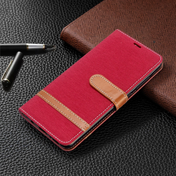For Galaxy A51 Color Matching Denim Texture Horizontal Flip PU Leather Case with Holder & Card Slots & Wallet & Lanyard