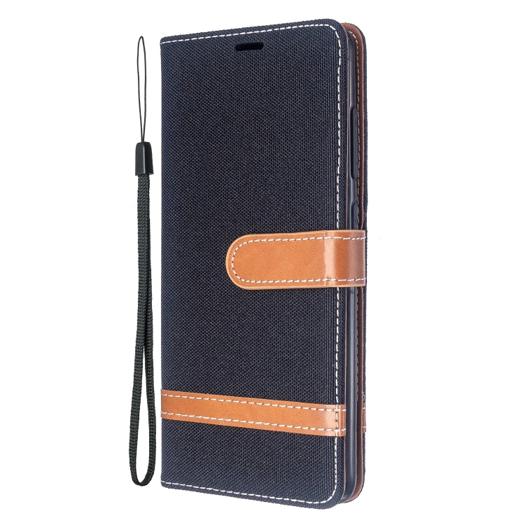 For Galaxy A51 Color Matching Denim Texture Horizontal Flip PU Leather Case with Holder & Card Slots & Wallet & Lanyard