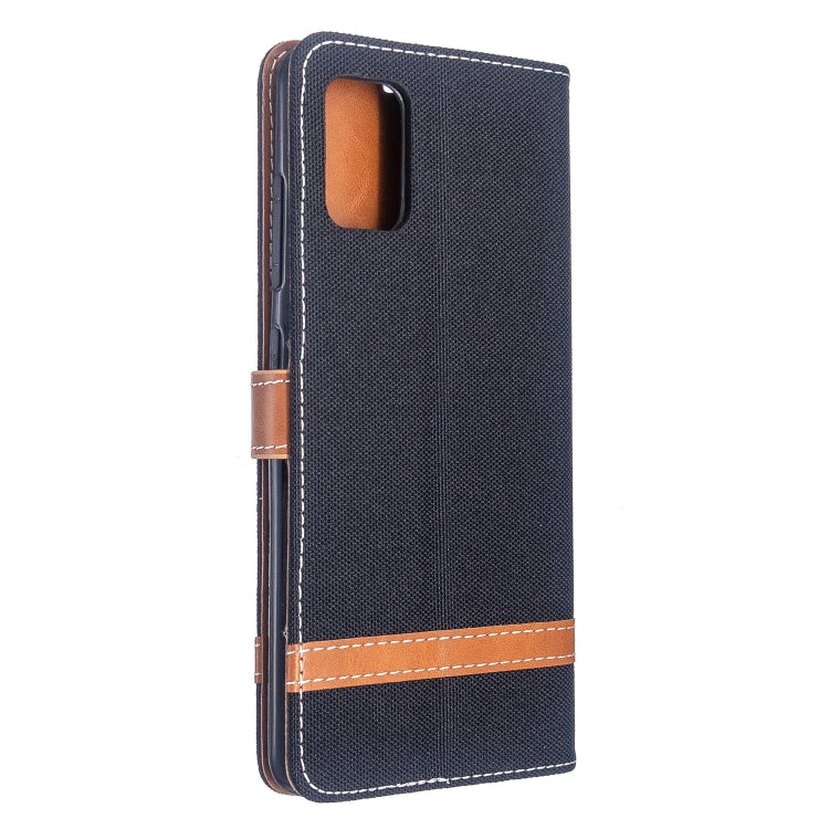 For Galaxy A51 Color Matching Denim Texture Horizontal Flip PU Leather Case with Holder & Card Slots & Wallet & Lanyard