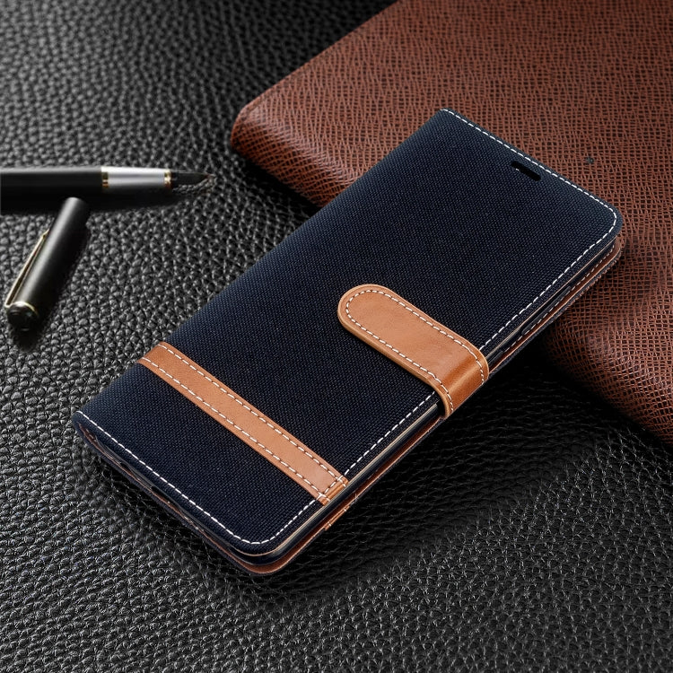 For Galaxy A51 Color Matching Denim Texture Horizontal Flip PU Leather Case with Holder & Card Slots & Wallet & Lanyard