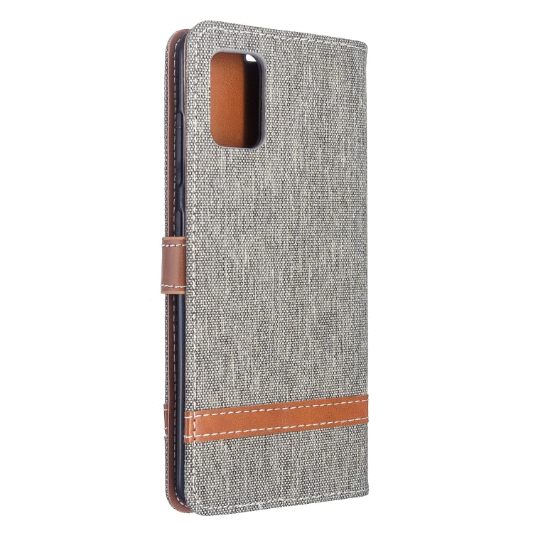 For Galaxy A51 Color Matching Denim Texture Horizontal Flip PU Leather Case with Holder & Card Slots & Wallet & Lanyard