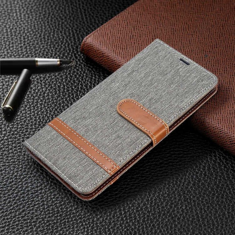 For Galaxy A51 Color Matching Denim Texture Horizontal Flip PU Leather Case with Holder & Card Slots & Wallet & Lanyard