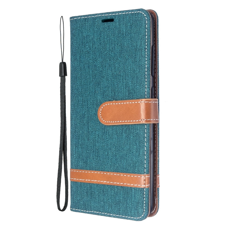 For Galaxy A51 Color Matching Denim Texture Horizontal Flip PU Leather Case with Holder & Card Slots & Wallet & Lanyard