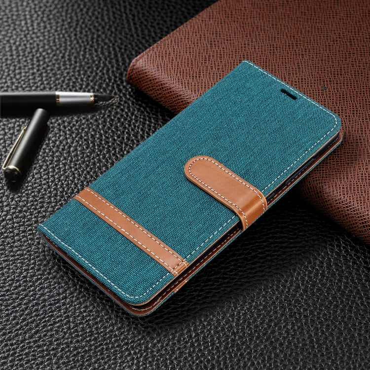 For Galaxy A51 Color Matching Denim Texture Horizontal Flip PU Leather Case with Holder & Card Slots & Wallet & Lanyard