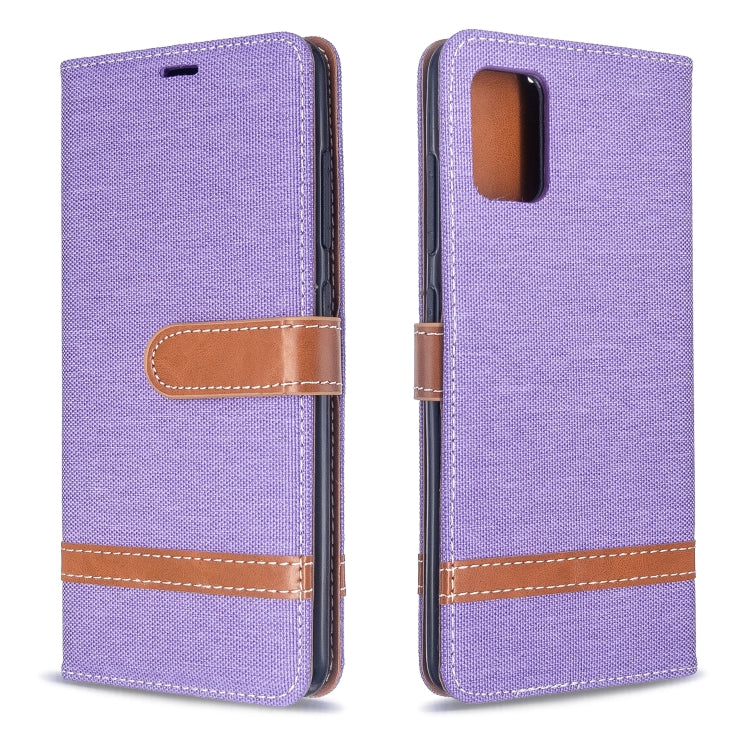 For Galaxy A51 Color Matching Denim Texture Horizontal Flip PU Leather Case with Holder & Card Slots & Wallet & Lanyard