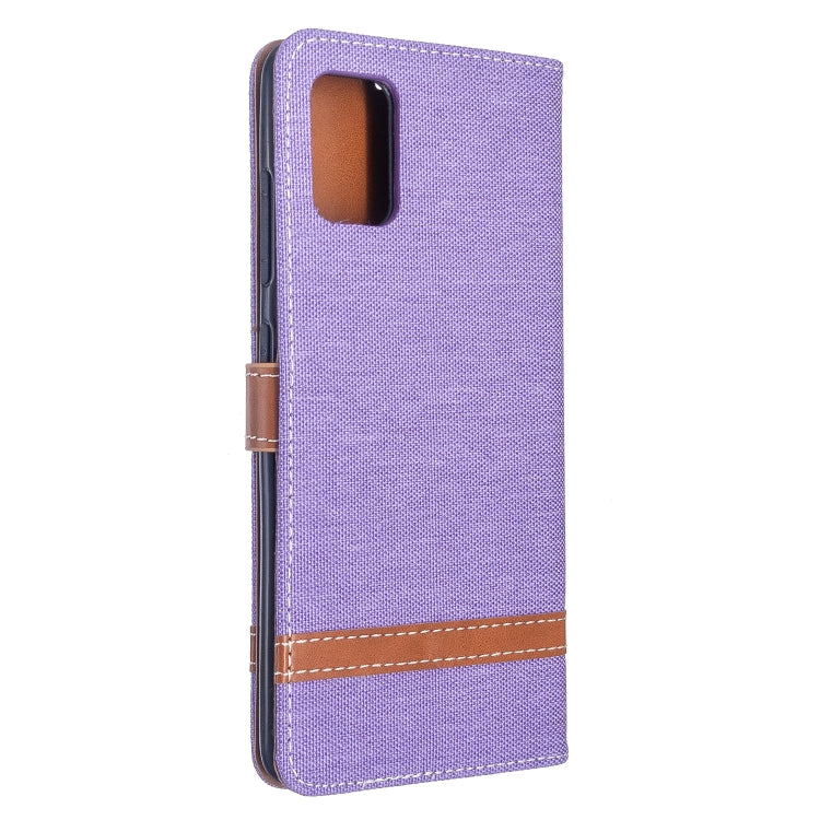 For Galaxy A51 Color Matching Denim Texture Horizontal Flip PU Leather Case with Holder & Card Slots & Wallet & Lanyard