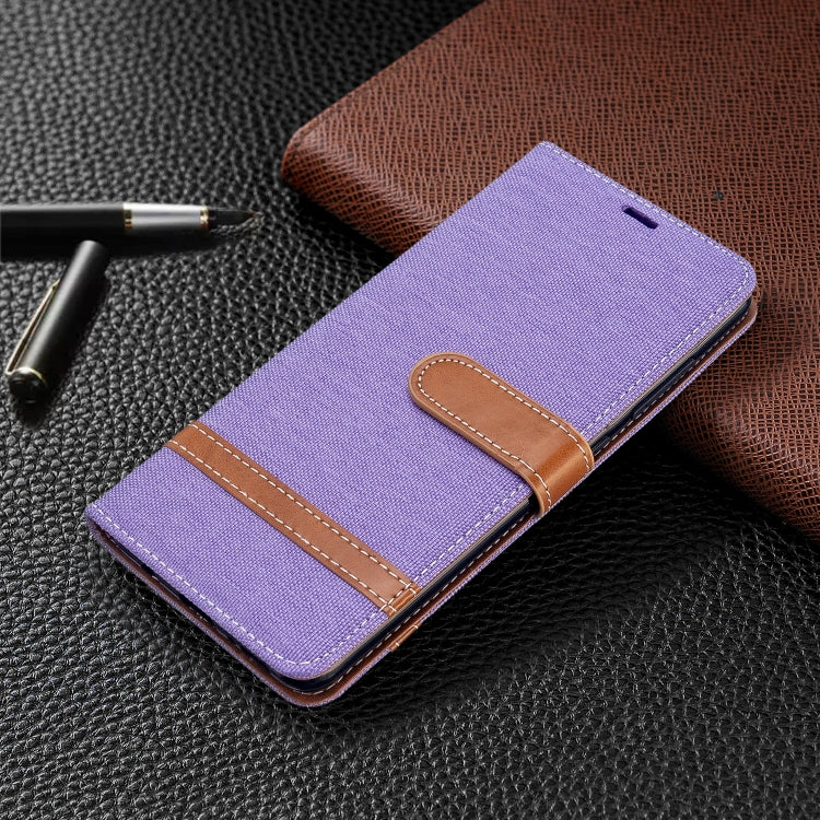 For Galaxy A51 Color Matching Denim Texture Horizontal Flip PU Leather Case with Holder & Card Slots & Wallet & Lanyard