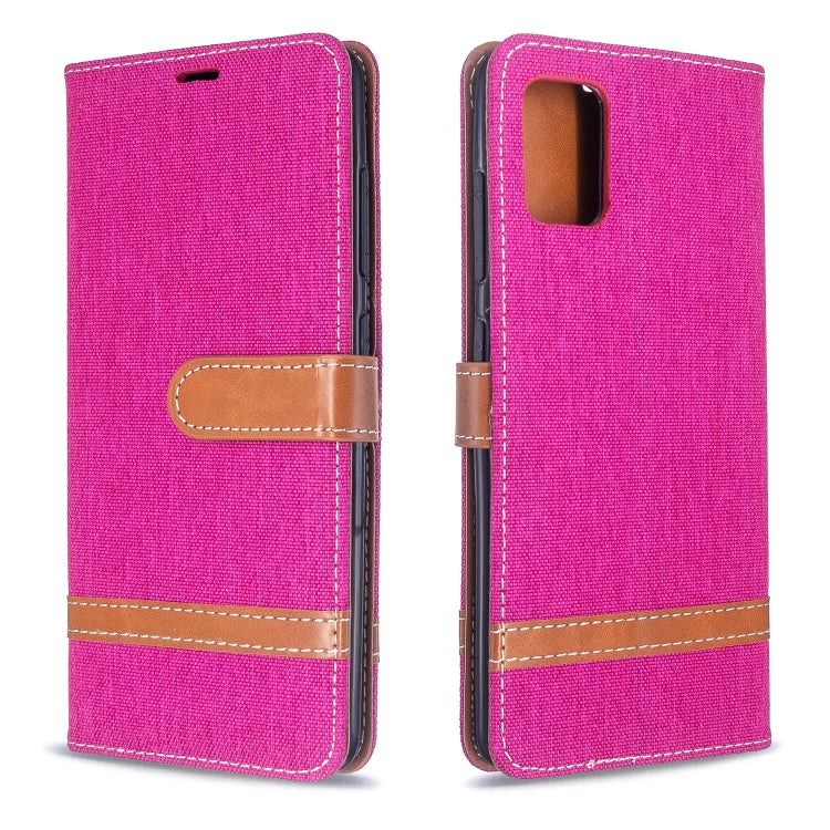 For Galaxy A51 Color Matching Denim Texture Horizontal Flip PU Leather Case with Holder & Card Slots & Wallet & Lanyard