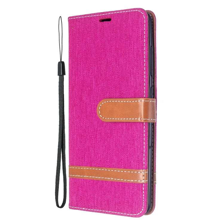 For Galaxy A51 Color Matching Denim Texture Horizontal Flip PU Leather Case with Holder & Card Slots & Wallet & Lanyard