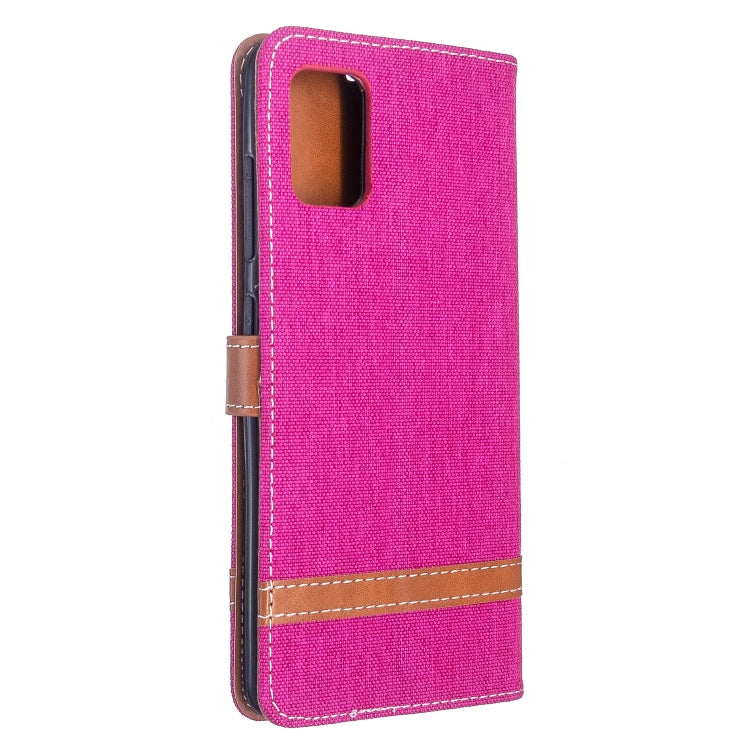 For Galaxy A51 Color Matching Denim Texture Horizontal Flip PU Leather Case with Holder & Card Slots & Wallet & Lanyard