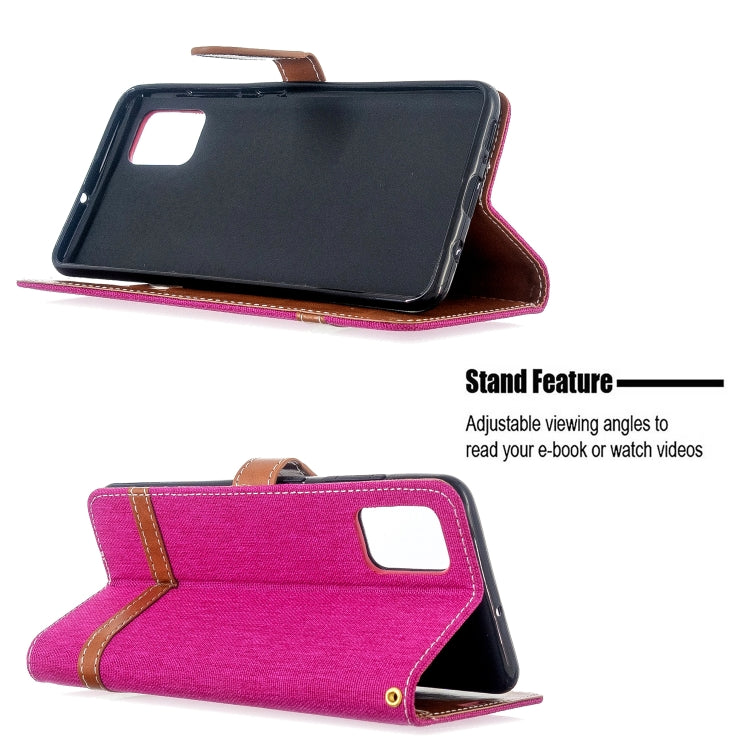For Galaxy A51 Color Matching Denim Texture Horizontal Flip PU Leather Case with Holder & Card Slots & Wallet & Lanyard