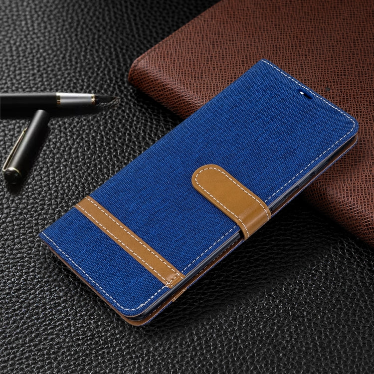 For Galaxy A71 Color Matching Denim Texture Horizontal Flip PU Leather Case with Holder & Card Slots & Wallet & Lanyard