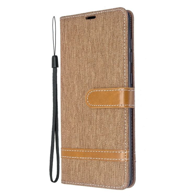 For Galaxy A71 Color Matching Denim Texture Horizontal Flip PU Leather Case with Holder & Card Slots & Wallet & Lanyard
