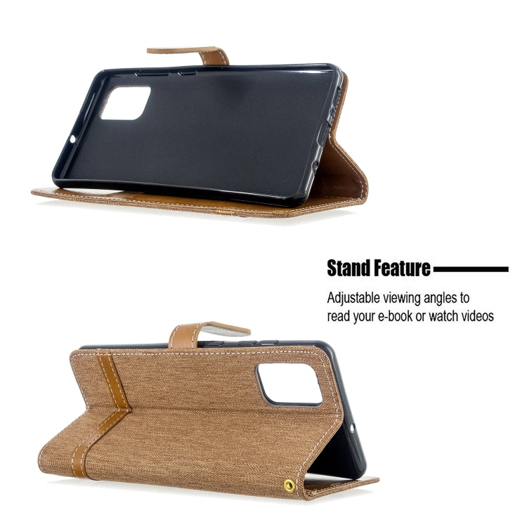For Galaxy A71 Color Matching Denim Texture Horizontal Flip PU Leather Case with Holder & Card Slots & Wallet & Lanyard