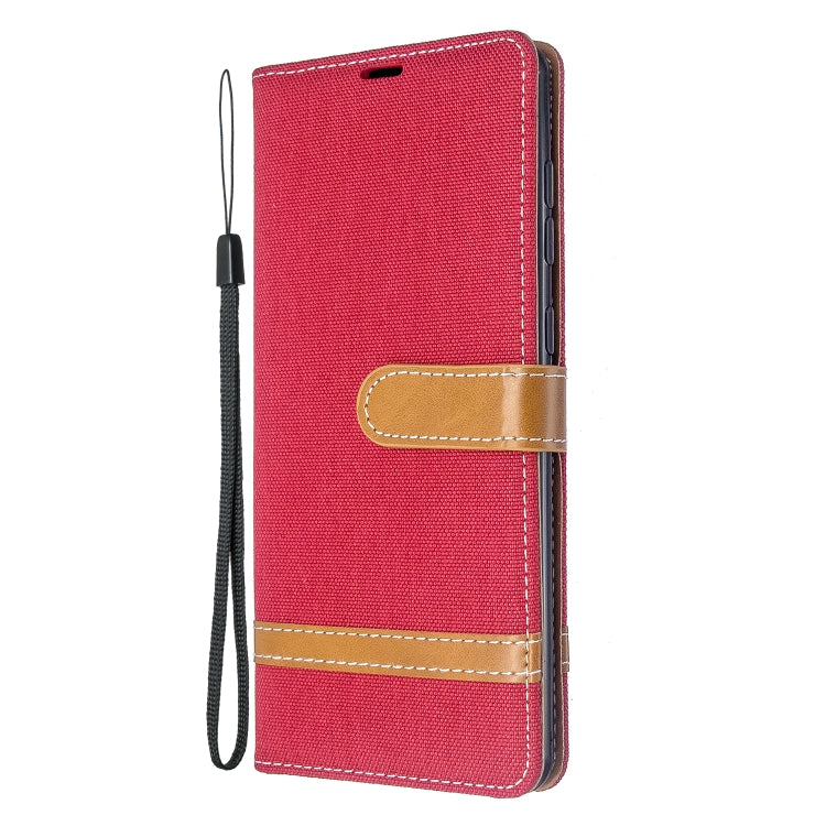 For Galaxy A71 Color Matching Denim Texture Horizontal Flip PU Leather Case with Holder & Card Slots & Wallet & Lanyard
