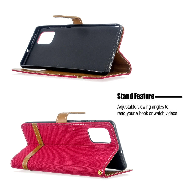 For Galaxy A71 Color Matching Denim Texture Horizontal Flip PU Leather Case with Holder & Card Slots & Wallet & Lanyard