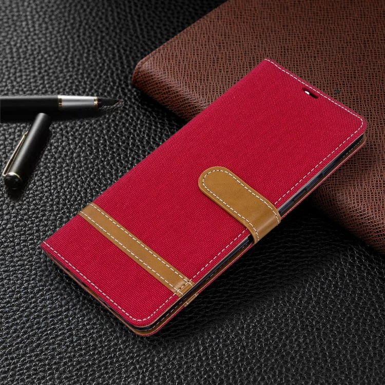 For Galaxy A71 Color Matching Denim Texture Horizontal Flip PU Leather Case with Holder & Card Slots & Wallet & Lanyard
