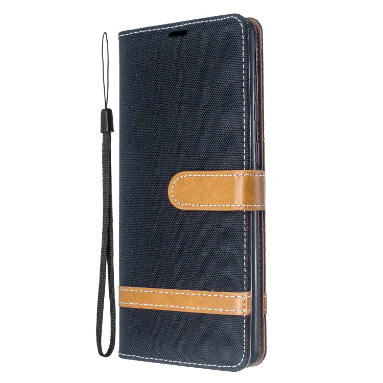 For Galaxy A71 Color Matching Denim Texture Horizontal Flip PU Leather Case with Holder & Card Slots & Wallet & Lanyard