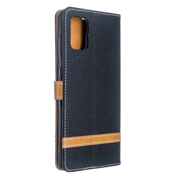 For Galaxy A71 Color Matching Denim Texture Horizontal Flip PU Leather Case with Holder & Card Slots & Wallet & Lanyard