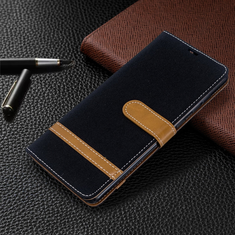 For Galaxy A71 Color Matching Denim Texture Horizontal Flip PU Leather Case with Holder & Card Slots & Wallet & Lanyard