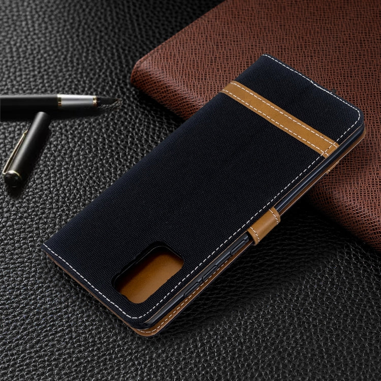 For Galaxy A71 Color Matching Denim Texture Horizontal Flip PU Leather Case with Holder & Card Slots & Wallet & Lanyard