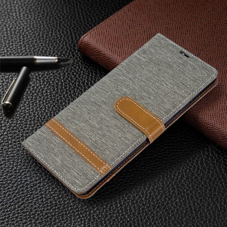 For Galaxy A71 Color Matching Denim Texture Horizontal Flip PU Leather Case with Holder & Card Slots & Wallet & Lanyard