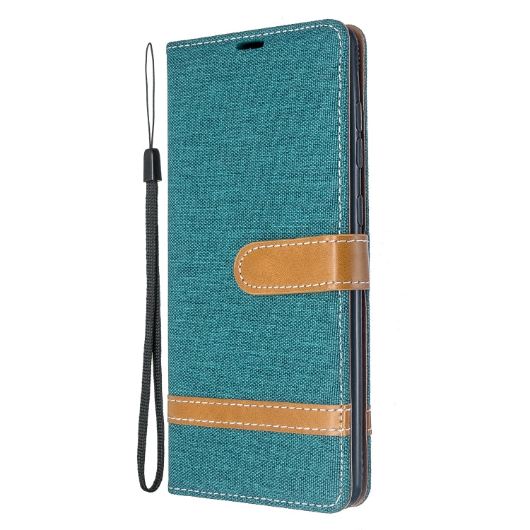 For Galaxy A71 Color Matching Denim Texture Horizontal Flip PU Leather Case with Holder & Card Slots & Wallet & Lanyard