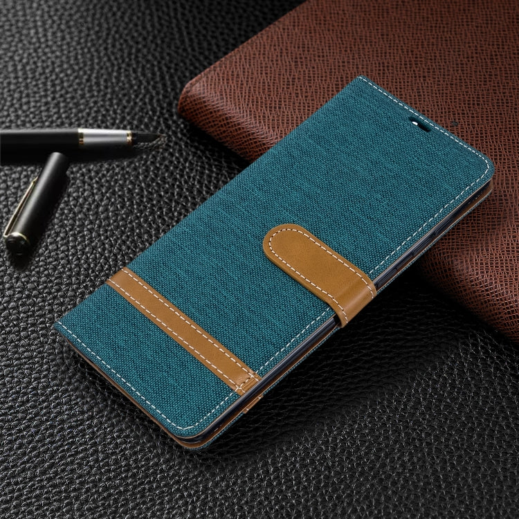 For Galaxy A71 Color Matching Denim Texture Horizontal Flip PU Leather Case with Holder & Card Slots & Wallet & Lanyard