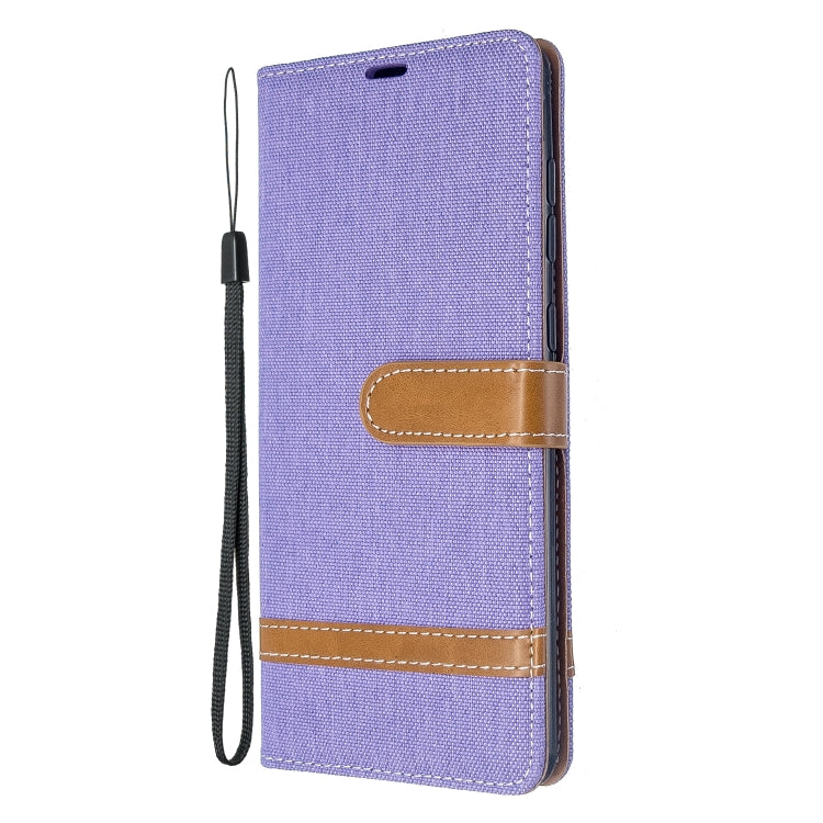 For Galaxy A71 Color Matching Denim Texture Horizontal Flip PU Leather Case with Holder & Card Slots & Wallet & Lanyard