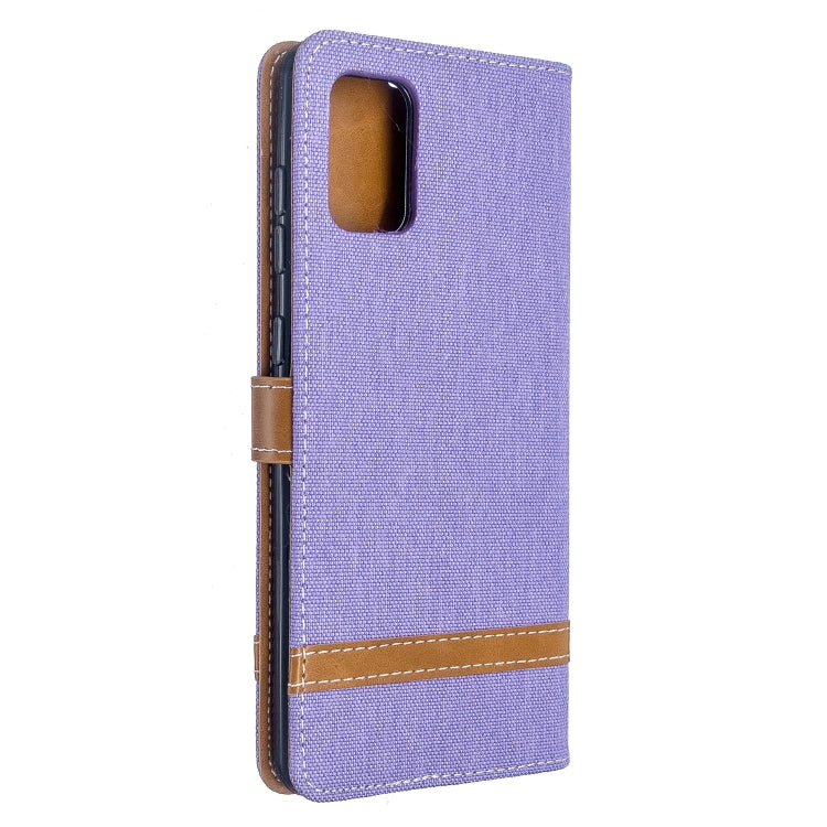 For Galaxy A71 Color Matching Denim Texture Horizontal Flip PU Leather Case with Holder & Card Slots & Wallet & Lanyard