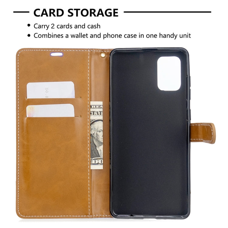 For Galaxy A71 Color Matching Denim Texture Horizontal Flip PU Leather Case with Holder & Card Slots & Wallet & Lanyard