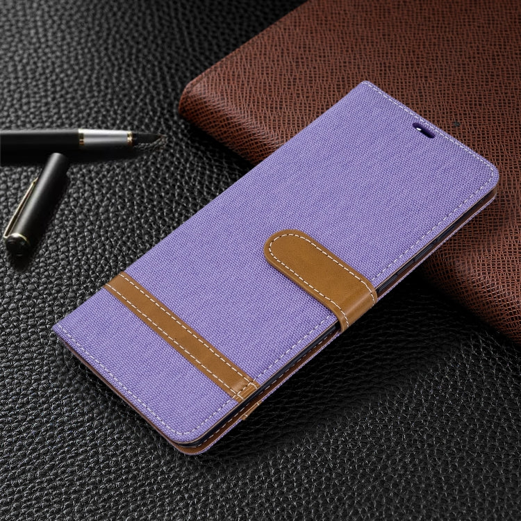 For Galaxy A71 Color Matching Denim Texture Horizontal Flip PU Leather Case with Holder & Card Slots & Wallet & Lanyard