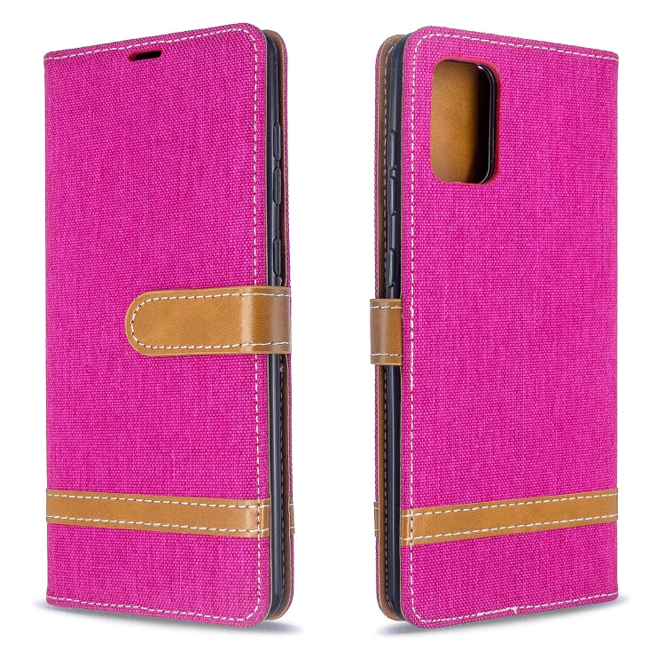 For Galaxy A71 Color Matching Denim Texture Horizontal Flip PU Leather Case with Holder & Card Slots & Wallet & Lanyard
