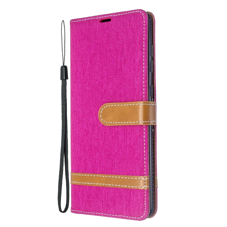 For Galaxy A71 Color Matching Denim Texture Horizontal Flip PU Leather Case with Holder & Card Slots & Wallet & Lanyard