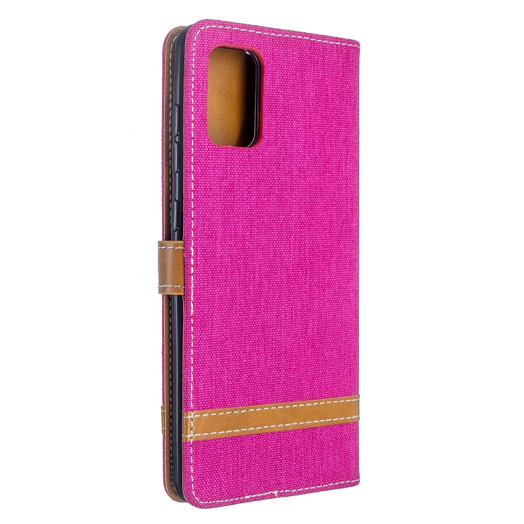 For Galaxy A71 Color Matching Denim Texture Horizontal Flip PU Leather Case with Holder & Card Slots & Wallet & Lanyard
