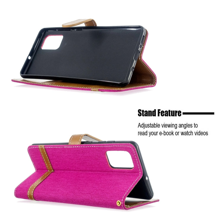 For Galaxy A71 Color Matching Denim Texture Horizontal Flip PU Leather Case with Holder & Card Slots & Wallet & Lanyard