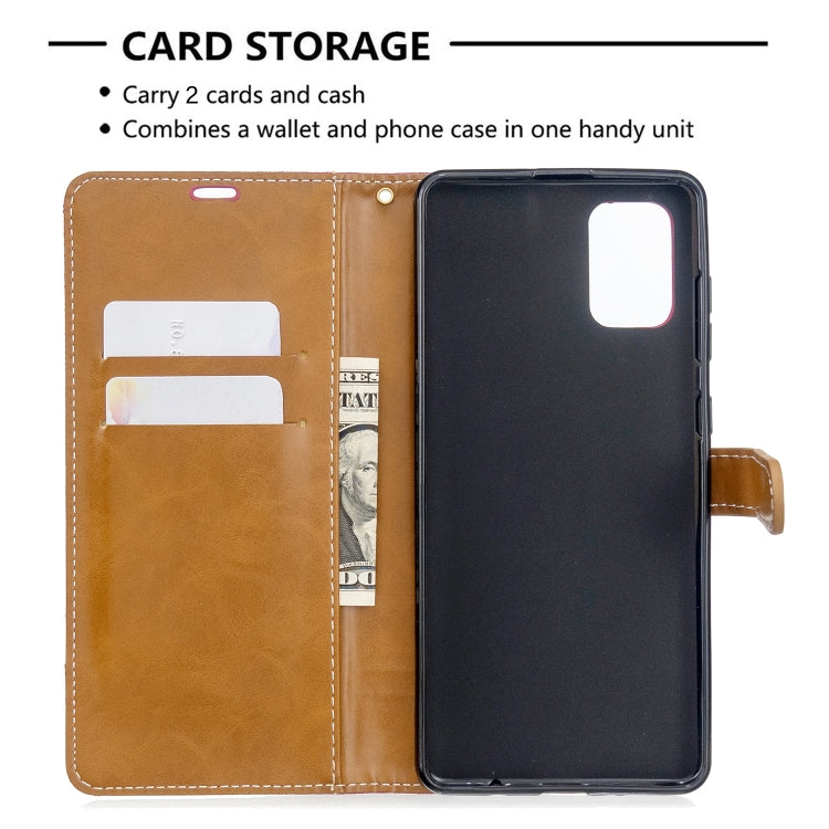 For Galaxy A71 Color Matching Denim Texture Horizontal Flip PU Leather Case with Holder & Card Slots & Wallet & Lanyard
