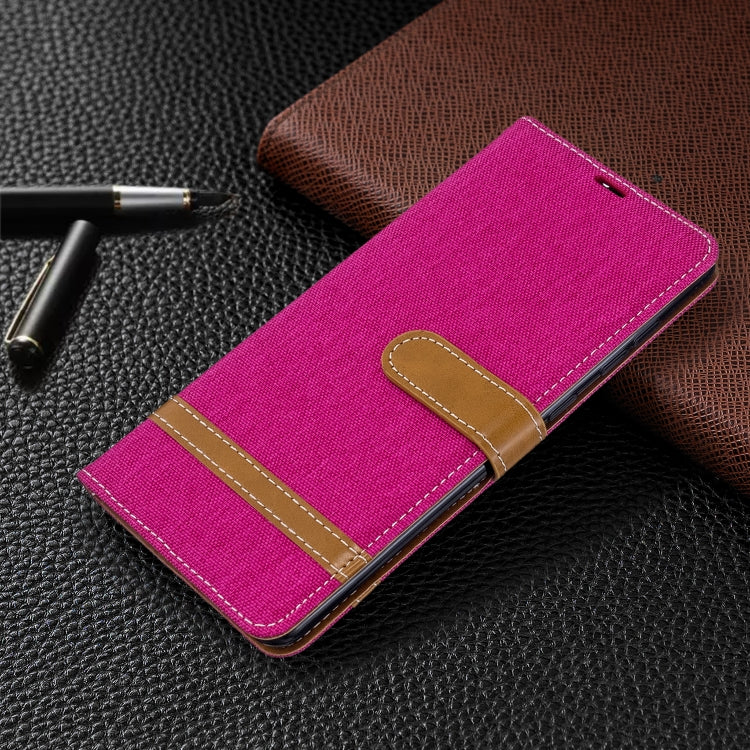 For Galaxy A71 Color Matching Denim Texture Horizontal Flip PU Leather Case with Holder & Card Slots & Wallet & Lanyard
