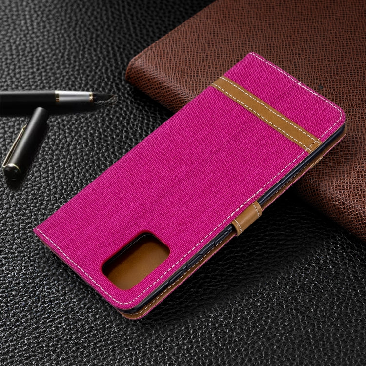 For Galaxy A71 Color Matching Denim Texture Horizontal Flip PU Leather Case with Holder & Card Slots & Wallet & Lanyard