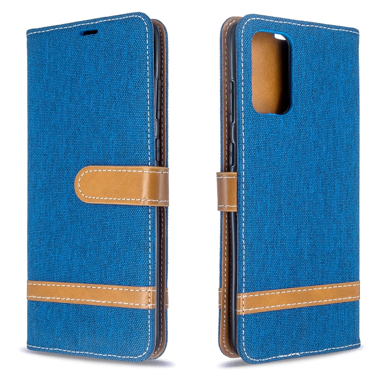 For Galaxy S20+ Color Matching Denim Texture Horizontal Flip PU Leather Case with Holder & Card Slots & Wallet & Lanyard