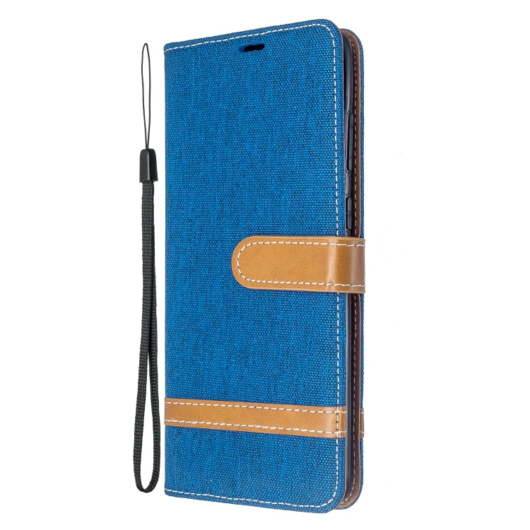 For Galaxy S20+ Color Matching Denim Texture Horizontal Flip PU Leather Case with Holder & Card Slots & Wallet & Lanyard